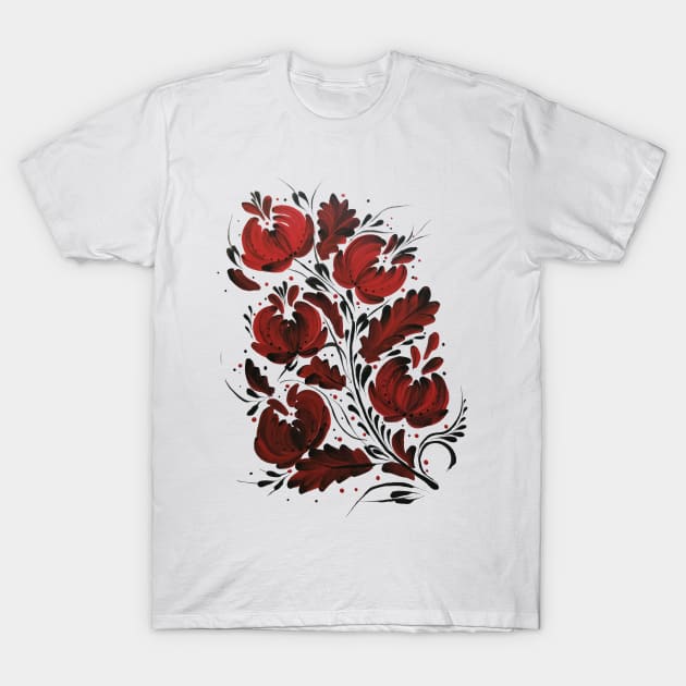 Petrykivka painting flower T-Shirt by DorianFox